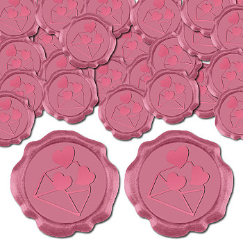 100Pcs Valentine's Day Adhesive Wax Seal Stickers, Envelope Seal Decoration, For Craft Scrapbook DIY Gift, Hot Pink, Envelope, 30mm
