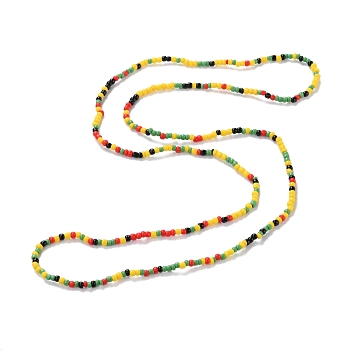 Waist Beads, Candy Color Glass Seed Beads Stretch Body Chain, Sunmmer Jewelry for Women, Colorful, 31-1/2~31-7/8 inch(80~81cm)