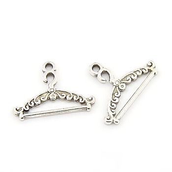 Tibetan Style Alloy Pendants, Lead Free and Cadmium Free, Hanger, Antique Silver Color, 17mm long, 24mm wide, 2mm thick, hole: 2mm