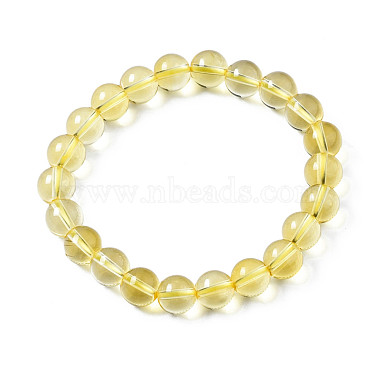 Synthetic Citrine Beaded Stretch Bracelets(BJEW-Q692-48B)-3