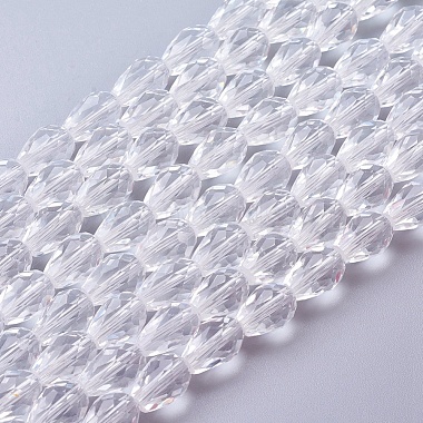 11mm Clear Drop Glass Beads