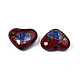 Flower Printed Opaque Acrylic Heart Beads(SACR-S305-28-L02)-3
