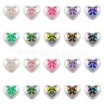 35Pcs UV Plated Acrylic Beads, Iridescent, Heart and Bowknot, Mixed Color, 15x17.5x14.5mm, Hole: 2.2mm(PACR-YW0001-25)