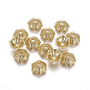 Alloy Bead Caps, Long-Lasting Plated, Flower, Real 18K Gold Plated, 10.7x4mm, Hole: 1.6mm(PALLOY-L216-03G)