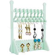 1 Set Acrylic Earring Display Stands, Clothes Hanger Shaped Earring Organizer Holder with 8Pcs Mini 4-Hole Hangers, Aquamarine, finished product: 12x6x15cm(EDIS-CP0001-14B)