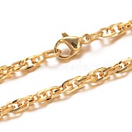 304 Stainless Steel Rope Chain Bracelets, with Lobster Clasps, Golden, 7-5/8 inch(195mm), 3mm(BJEW-L531-03G)