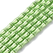 Electroplate Glass Beads Strands, Bamboo, Lime, 8x4.5mm, Hole: 0.8mm, about 50pcs/strand, 15.75''(40cm)(EGLA-Q128-13F)