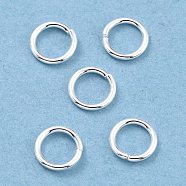 Rack Plating Brass Jump Rings, Open Jump Rings, Long-Lasting Plated, 925 Sterling Silver Plated, 6x0.8mm, 18 Gauge, Inner Diameter: 4mm(KK-O139-18U-S)