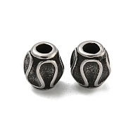 Oval 304 Stainless Steel Beads, Antique Silver, 8x7.5mm, Hole: 2.5mm(STAS-E214-05AS)