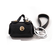 Imitation Leather Mini Coin Purse with Key Ring, Keychain Wallet, Change Handbag for Car Key ID Cards, Black, Bag: 5.8x5x3cm(PW-WG51766-05)