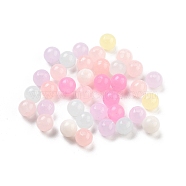 Imitation Jelly Plastic Beads, Round, Mixed Color, 6mm, Hole: 1mm, about 4165pcs/500g(KY-L082-01A)