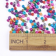 6/0 Baking Paint Glass Seed Beads, Mixed Color, 4~5x3~4mm, Hole: 1~2mm, about 1100pcs/50g(X-SEED-S003-KM)