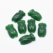 Natural Myanmar Jade/Burmese Jade Pendants, Dyed, Vegetable, 21~23x11.5~14x6mm, Hole: 0.8mm(G-F581-05)