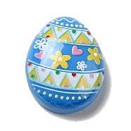 Easter Cartoon Opaque Resin Cabochons, Easter Egg, Deep Sky Blue, 24.5x19x8.5mm(RESI-Q223-02B)