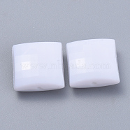Opaque Acrylic Beads, Faceted, Square, White, 10x10x4.5mm, Hole: 1mm, about 1408pcs/500g(SACR-S300-19A-01)