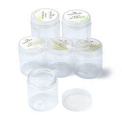 Plastic Bead Containers, Bead Jar with Screw Top Lid, Column, Clear, 6.5x8.1cm, Inner Diameter: 6.1cm(TOOL-XCP0001-81A)