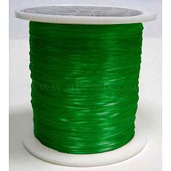 Flat Elastic Crystal String, Elastic Beading Thread, for Stretch Bracelet Making, Dyed, Green, 0.8mm, about 65.61 yards(60m)/roll(X-EW024-1)