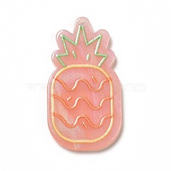 Printed Opaque Acrylic Pendants, Pineapple Pattern, 39.5x21.5x2mm, Hole: 1.6mm(SACR-G031-02C)