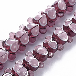 Handmade Bumpy Lampwork Beads Strands, Fox, Rosy Brown, 12~13x17~19.5x15~16mm, Hole: 2.5mm, about 40pcs/strand, 16.54 inch(42cm)(LAMP-S194-016F)