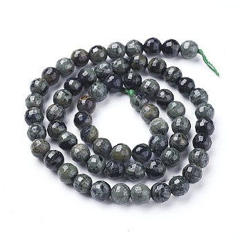 Natural Kambaba Jasper Beads Strands, Faceted, Round, 6mm, Hole: 1mm, about 63~64pcs/strand, 14.96  inch~15.35 inch(38~39cm)