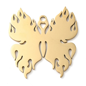 304 Stainless Steel Pendants, Butterfly Charms, Golden, 38x34.5x1.5mm, Hole: 2mm
