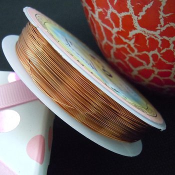 Copper Jewelry Wire, Long-Lasting Plated, Raw, 18 Gauge, 1mm, about 8.2 Feet(2.5m)/roll