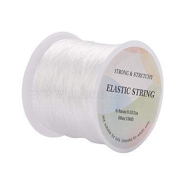 Flat Elastic Crystal String, Elastic Beading Thread, for Stretch Bracelet  Making, White, 0.8mm, about 65.61 yards(60m)/roll