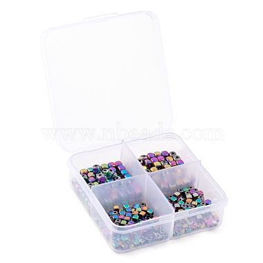 4 Strands 2 Sizes Electroplate Non-magnetic Synthetic Hematite Beads Strands(G-LS0001-70)-7