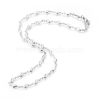 304 Stainless Steel Link Chains Necklaces(NJEW-F242-02P)-2