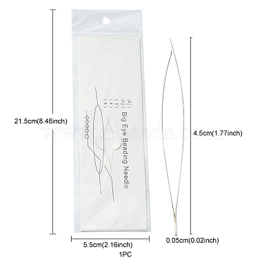 Stainless Steel Collapsible Big Eye Beading Needles(YW-ES001Y-45MM)-4