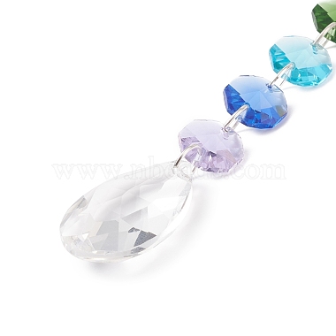 Galvanoplastie octogone perles de verre pendentif décorations(HJEW-JM00737-03)-3