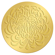Self Adhesive Gold Foil Embossed Stickers, Medal Decoration Sticker, Chrysanthemum Pattern, 5x5cm(DIY-WH0211-230)