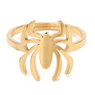 Ion Plating(IP) 304 Stainless Steel Spider Adjustable Ring for Women, Real 18K Gold Plated, Inner Diameter: 16.4mm(RJEW-M149-06G)