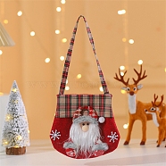 Cloth Candy Bags, Christmas Cartoon Candy Gift Bags for Christmas Gift Packaging, Santa Claus, 34~35cm, Bag:15.3~15.5x18.5~19x0.4cm(ABAG-C004-01A)