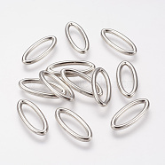 CCB Plastic Linking Rings, Oval, Platinum, 24x10x2mm, Hole: 5x18.5mm(CCB-P004-44P)