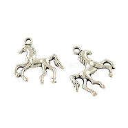 Tibetan Style Alloy Horse Pendants, Cadmium Free & Lead Free, Antique Silver, 24x21.5x4mm, Hole: 2mm, about 217pcs/500g(TIBEP-Q043-252-RS)