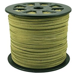 Faux Suede Cords, Faux Suede Lace, Olive Drab, 5x1.5mm, 100yards/roll(300 feet/roll)(LW-S011-3)