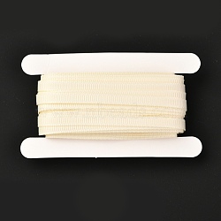 Polyester Grosgrain Ribbon,  for DIY Handmade Craft, Gift Decoration, Antique White, 1/4 inch(5mm), about 10.93 yards (10m)/card(OCOR-I011-A13)