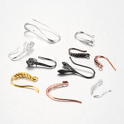 Random Mixed Brass Earring Hooks, Ear Wire, Mixed Color, 20~28x7~10mm, Hole: 3~4mm, Pin: 0.8~1mm(KK-MSMC016-02)