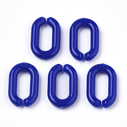 Opaque Acrylic Linking Rings, Quick Link Connectors, For Jewelry Cable Chains Making, Oval, Medium Blue, 15x9x3mm, Inner Diameter: 3.5x9mm, about 2170pcs/500g(SACR-R248-02B)