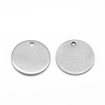 201 Stainless Steel Stamping Blank Tag Pendants, Flat Round, Stainless Steel Color, 18x1mm, Hole: 1~1.5mm