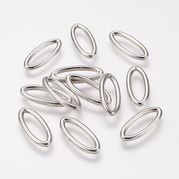 CCB Plastic Linking Rings, Oval, Platinum, 24x10x2mm, Hole: 5x18.5mm