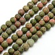 Natural Frosted Unakite Round Bead Strands(G-M064-6mm-06)-1