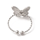304 Stainless Steel Butterfly Open Cuff Rings for Women(RJEW-H136-05P)-3