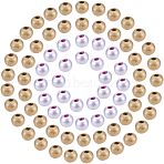 Spray Painted Natural Wood Beads, Round, Silver & Golden Plated, 6x5mm, Hole: 2mm, , 1000pcs/box(WOOD-NB0001-18)