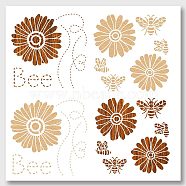 2Pcs 2 Styles PET Hollow Out Drawing Painting Stencils, for DIY Scrapbook, Photo Album, Flower Pattern, 300x300mm, 1pc/style(DIY-WH0416-0001)