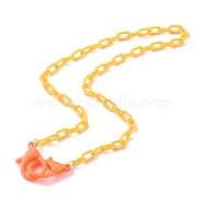 Personalized Opaque Acrylic Cable Chain Necklaces, Handbag Chains, with Plastic Lobster Claw Clasps, Orange Red, 23.03 inch(58.5cm)(NJEW-JN03432-10)