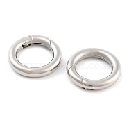 Non-Tarnish 316 Stainless Steel Spring Gate Rings, Rings, Stainless Steel Color, 16x3mm(STAS-M296-01P-B-01)