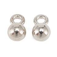 Alloy Charms, Round, Platinum, 7x4mm, Hole: 1.5mm, about 100pcs/bag(FIND-GJG0009-31P)