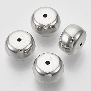 CCB Plastic Beads, Drum, Platinum, 15x10mm, Hole: 1.6mm(X-CCB-T009-14)